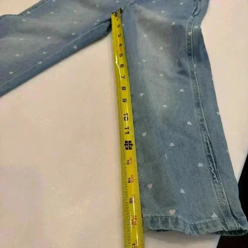 Oshkosh girls denim overall with small pink hearts size 5T